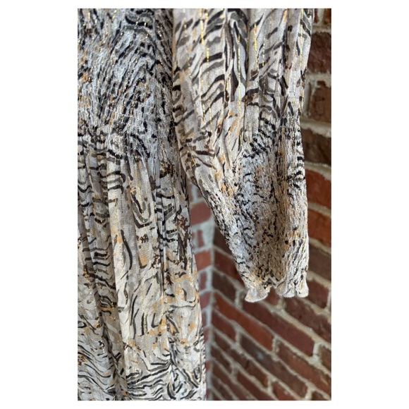 NWOT Anthropologie Conditions Apply Avimanya Sheer Shimmer Maxi Dress Size Small - Picture 7 of 14